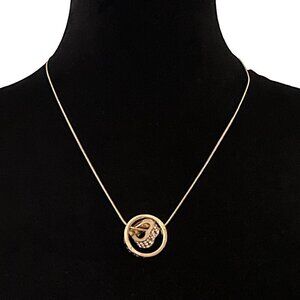 Crystal Heart Pendant Necklace 18KGP Gold Plate Snake Chain Adjustable
